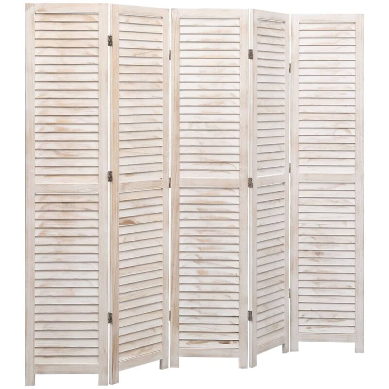 

Biombo divisor de 5 paneles madera blanco 175x165 cm - Blanco
