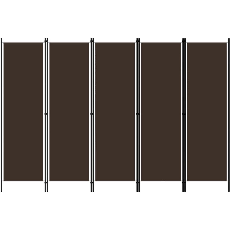 

Biombo divisor de 5 paneles marrón 250x180 cm - Marrón