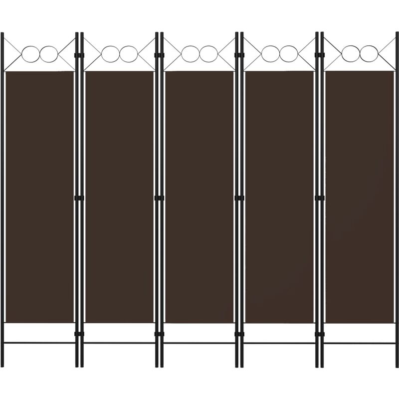 

Biombo divisor de 5 paneles marrón 200x180 cm