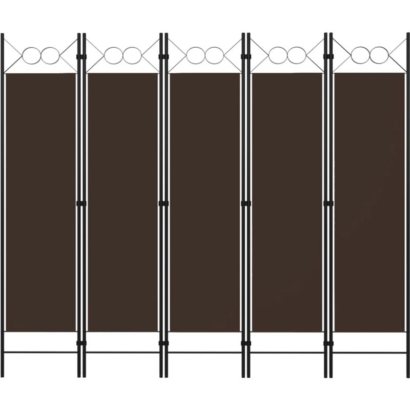 

Biombo divisor de 5 paneles marrón 200x180 cm - Marrón - Vidaxl