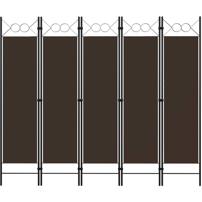 

Biombo divisor de 5 paneles marron 200x180 cm