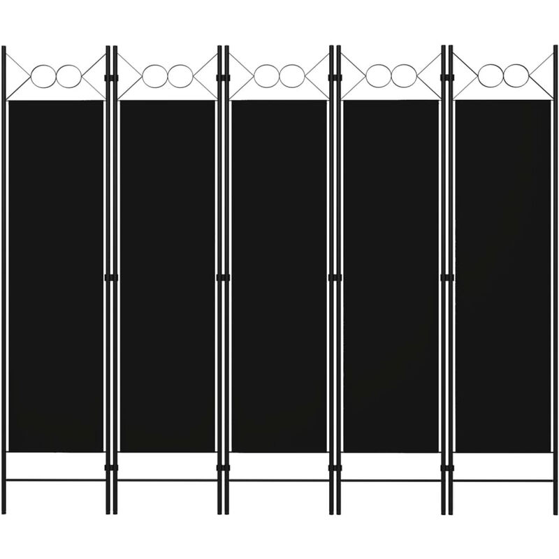 

Biombo divisor de 5 paneles negro 200x180 cm