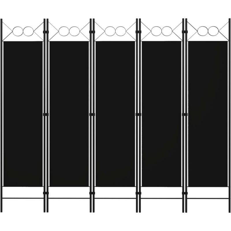 

Biombo divisor de 5 paneles negro 200x180 cm - Negro - Vidaxl