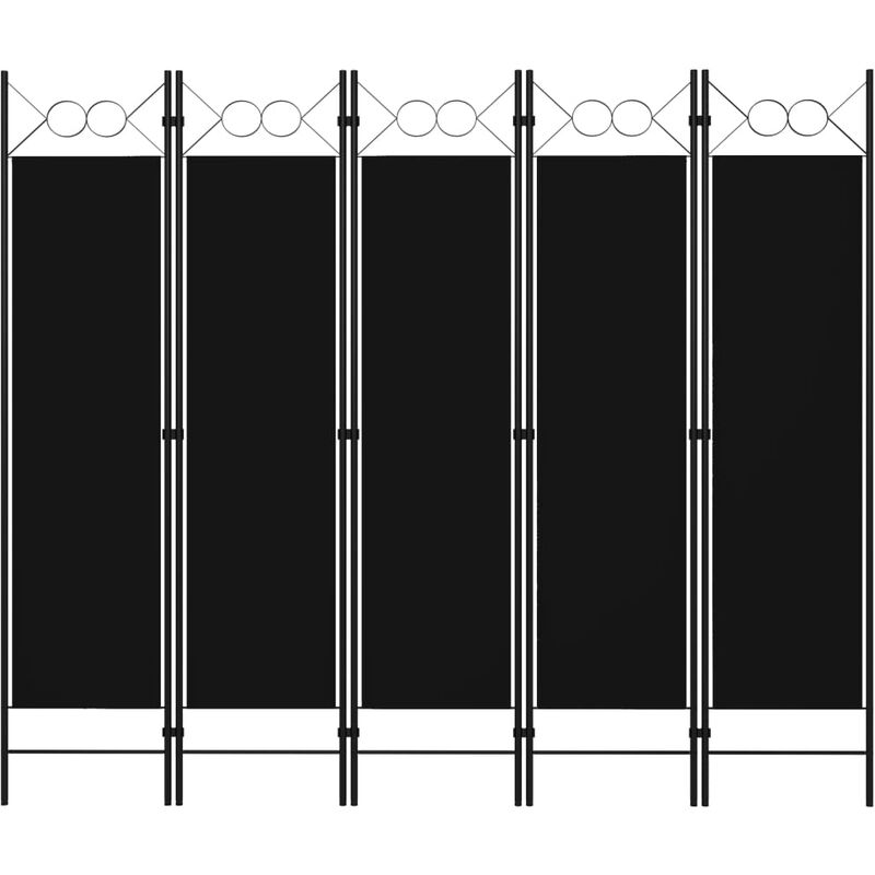 

Biombo divisor de 5 paneles negro 200x180 cm