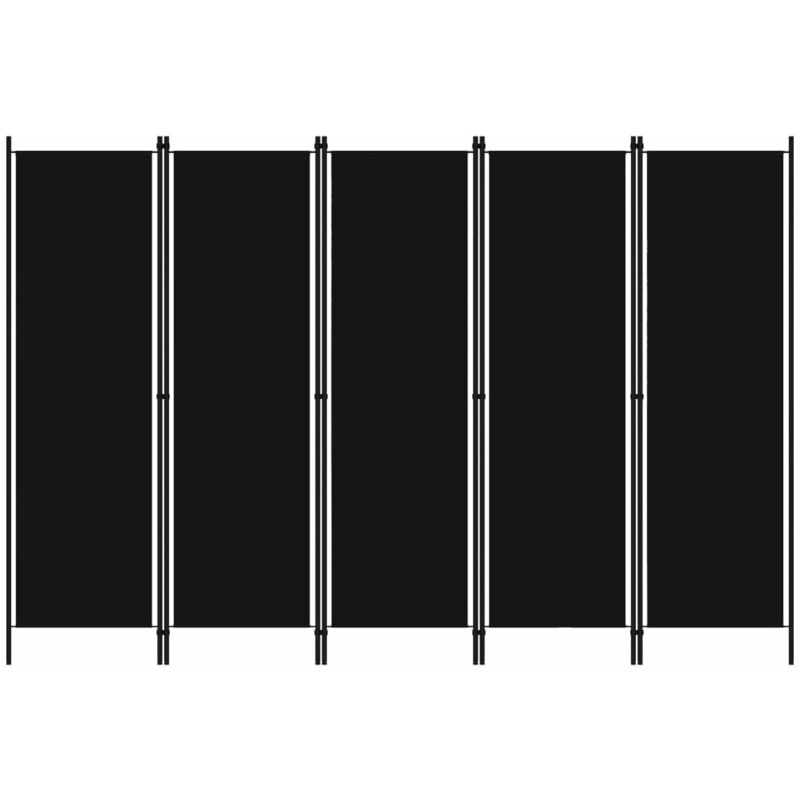 

Biombo divisor de 5 paneles negro 250x180 cm