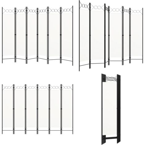 Biombo divisor de 6 paneles blanco 240x180 cm - Biombo de pie - Pantalla de privacidad