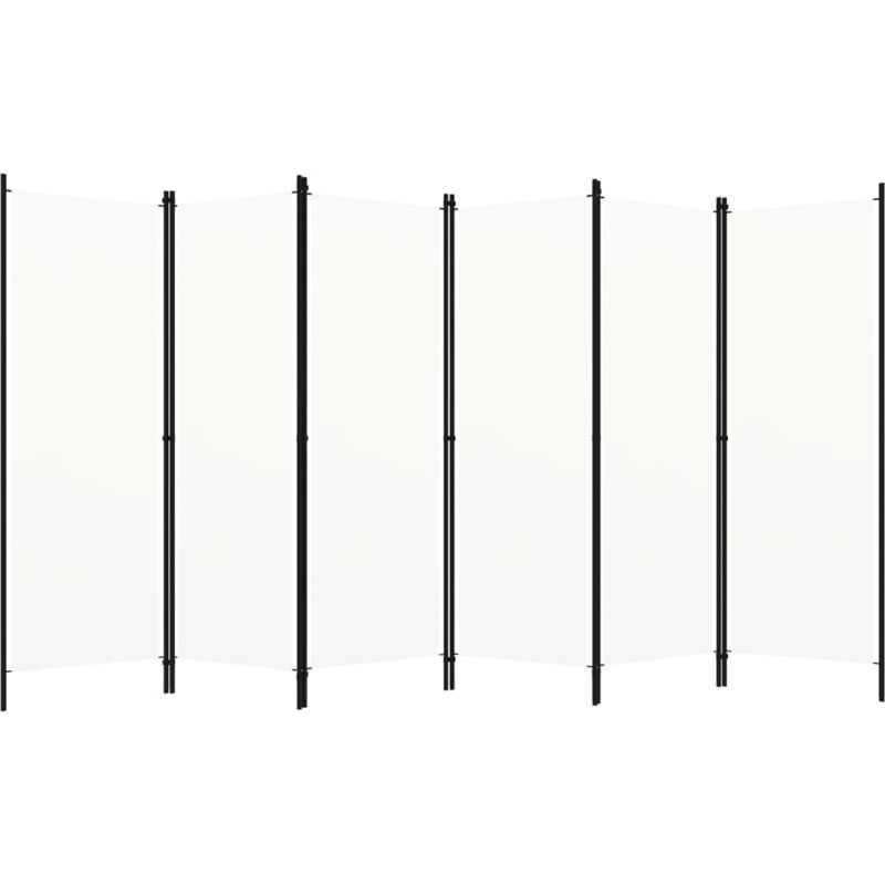 

vidaXL Biombo divisor de 6 paneles blanco crema 300x180 cm - Blanco