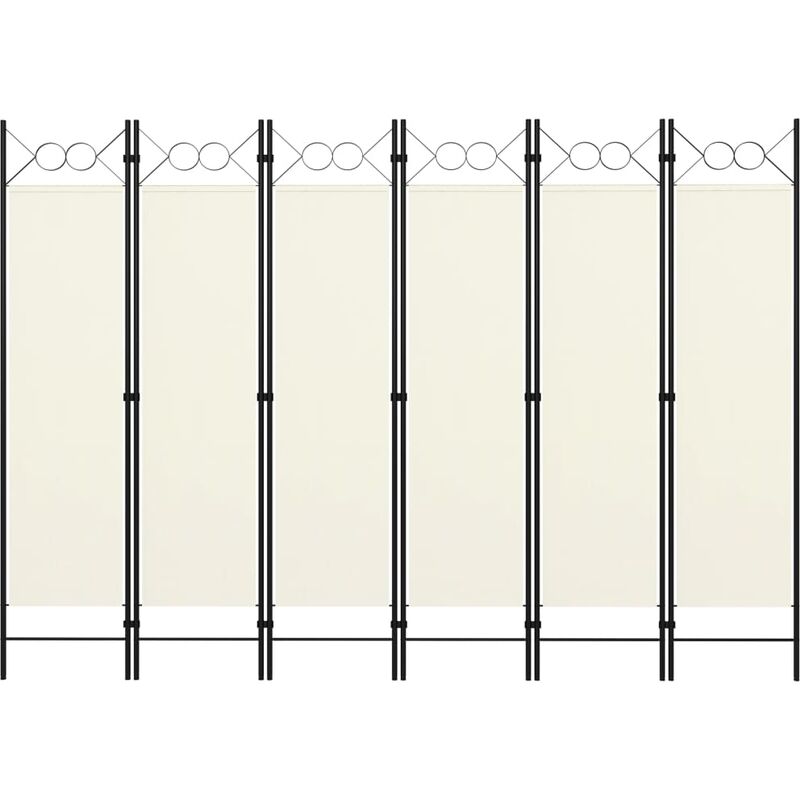 

Biombo divisor de 6 paneles blanco crema 240x180 cm - Crema