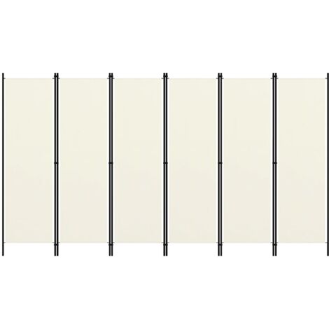 vidaXL Biombo divisor de 6 paneles blanco crema 300x180 cm - Blanco