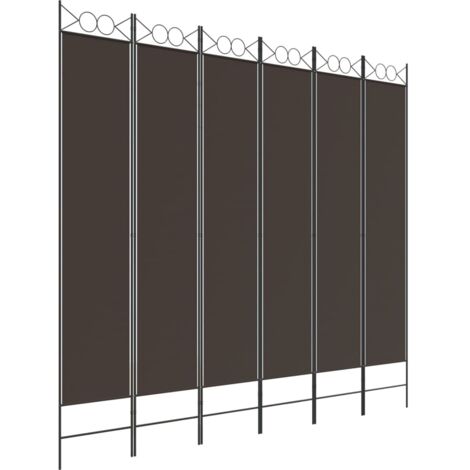 Biombo divisor de 6 paneles de tela marrón 240x220 cm vidaXL