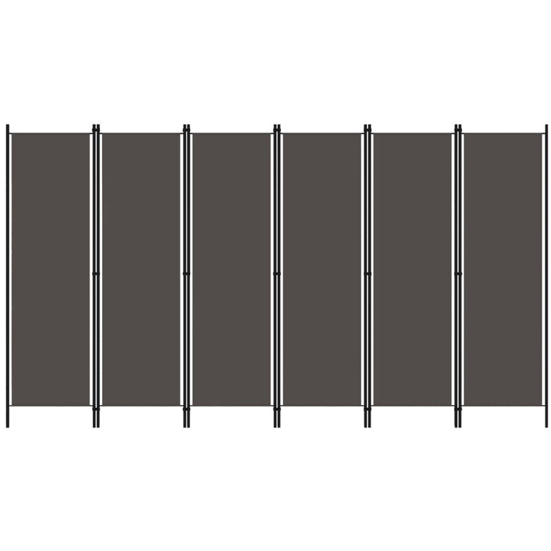 

Biombo divisor de 6 paneles gris antracita 300x180 cm