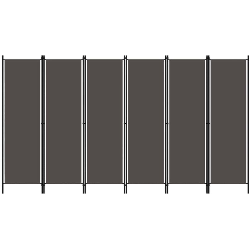 

Biombo divisor de 6 paneles gris antracita 300x180 cm