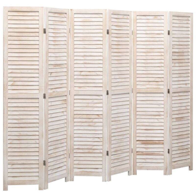 

Biombo divisor de 6 paneles madera blanco 210x165 cm - Blanco - Vidaxl