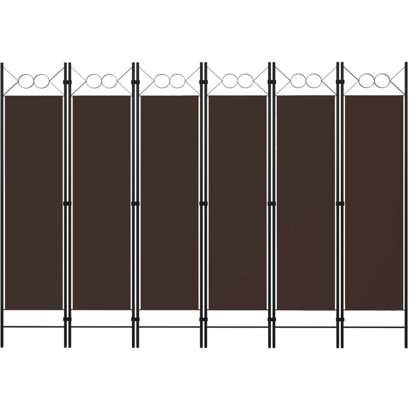

Biombo divisor de 6 paneles marron 240x180 cm