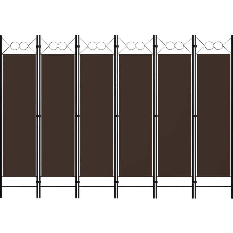 

Biombo divisor de 6 paneles marrón 240x180 cm