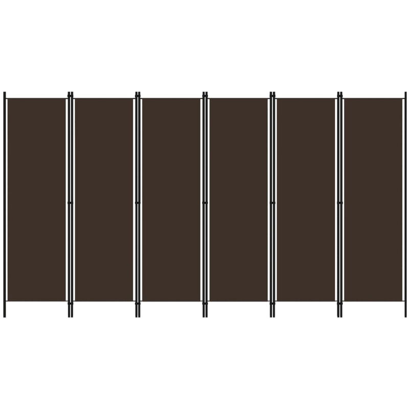 

Biombo divisor de 6 paneles marron 300x180 cm