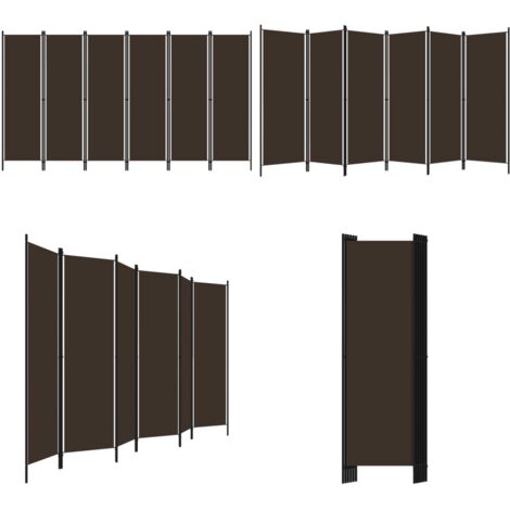 Biombo divisor de 6 paneles marrón 300x180 cm - Biombo de pie - Pantalla de privacidad