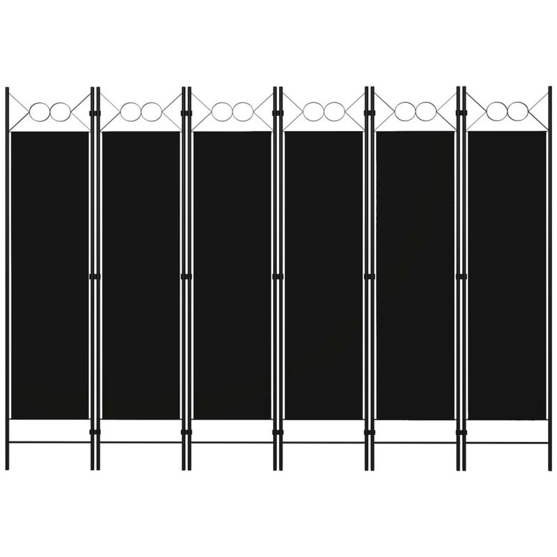 

Happyshopping - Biombo divisor de 6 paneles negro 240x180 cm