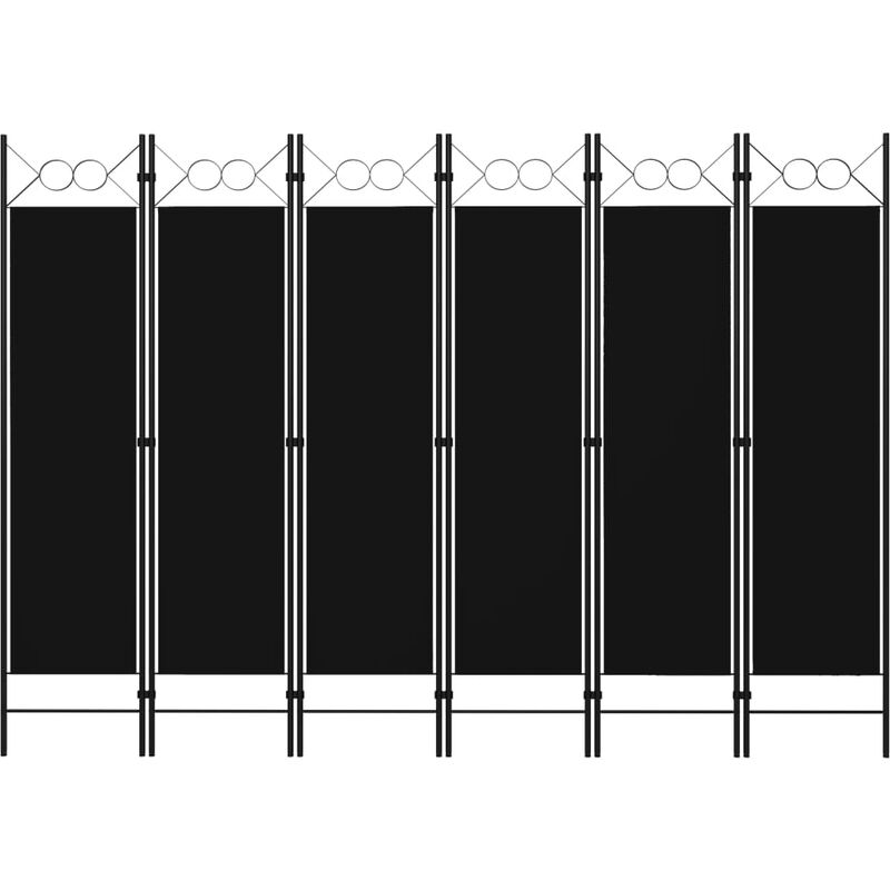

Biombo divisor de 6 paneles negro 240x180 cm