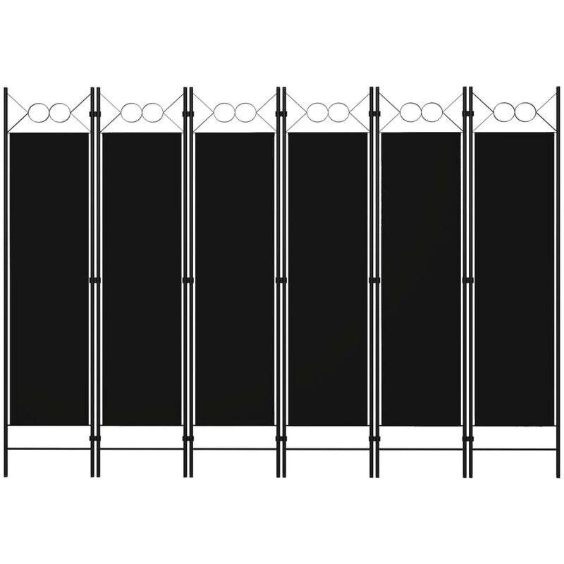 

Biombo divisor de 6 paneles negro 240x180 cm - Negro