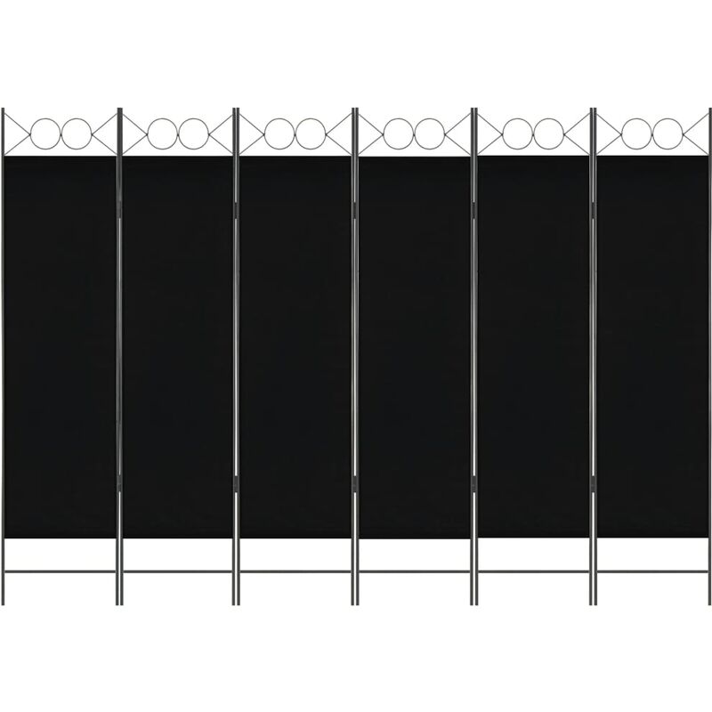 

Biombo divisor de 6 paneles negro 240x180 cm - Negro - Vidaxl