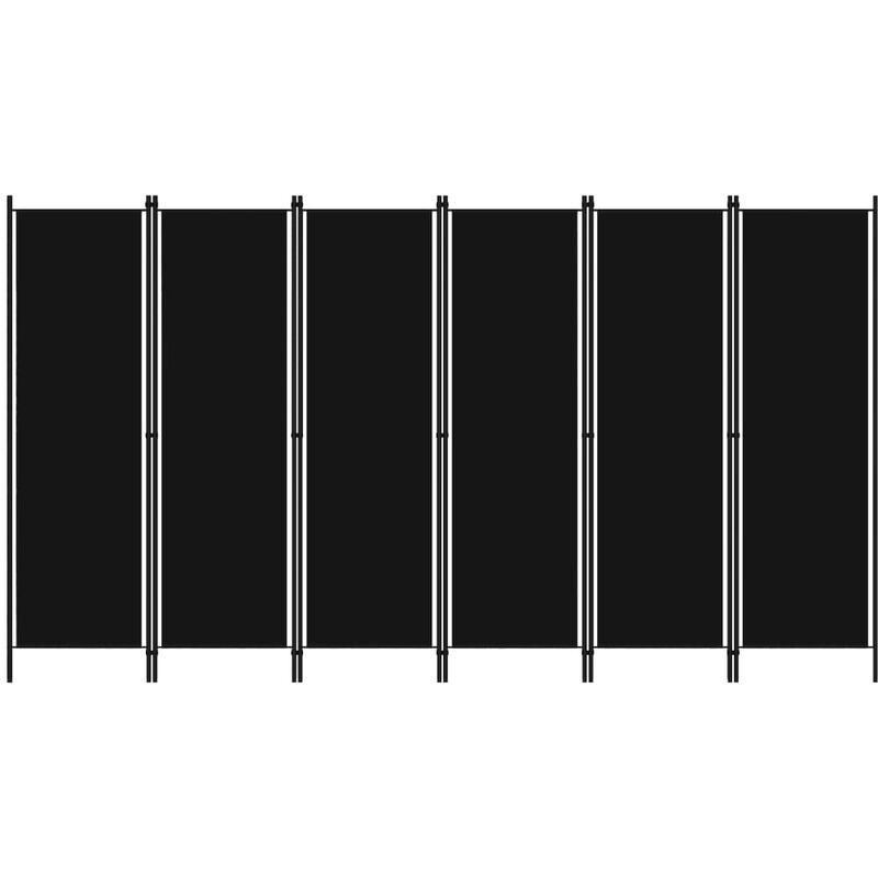 

vidaXL Biombo divisor de 6 paneles negro 300x180 cm - Negro