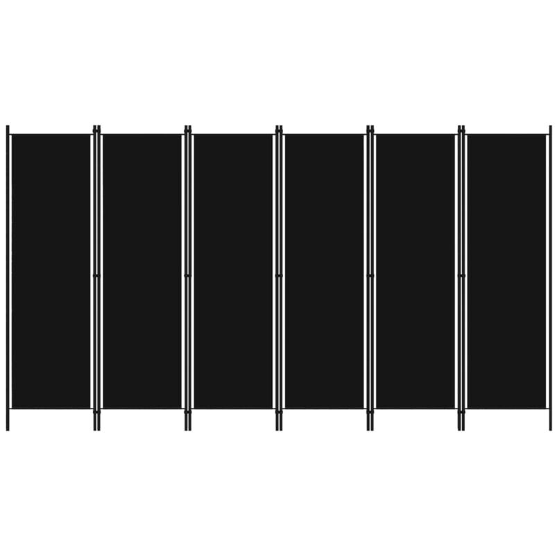

Biombo divisor de 6 paneles negro 300x180 cm