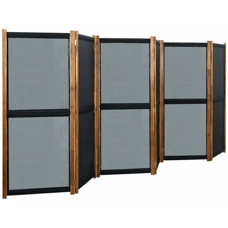 

Happyshopping - Biombo divisor de 6 paneles negro 420x170 cm