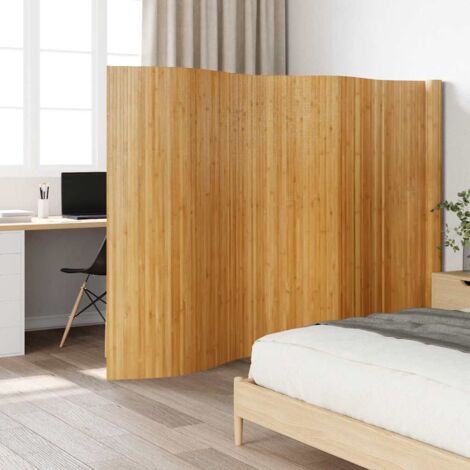 Biombo divisor de bambú color natural 165x800 cm