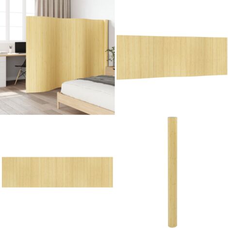 Biombo divisor de bambú color natural claro ancho 600 cm alto 165 cm - Separador de ambientes - Decoración natural