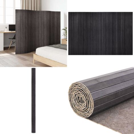 Biombo divisor de bambú gris ancho 250 cm alto 165 cm - Divisor de privacidad - Biombo decorativo
