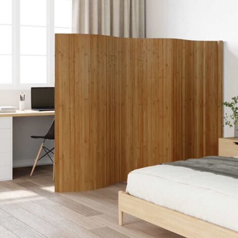 Biombo divisor de bambú marrón ancho 400 cm alto 165 cm