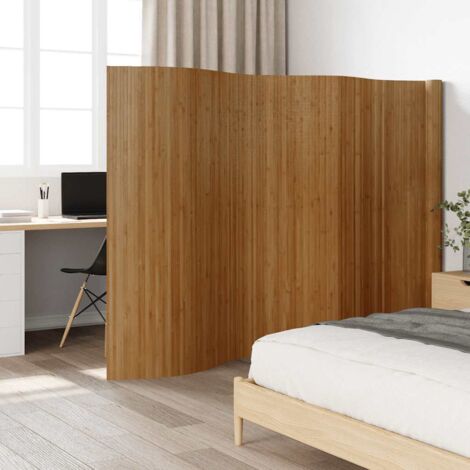 Biombo divisor de bambú marrón ancho 600 cm alto 165 cm