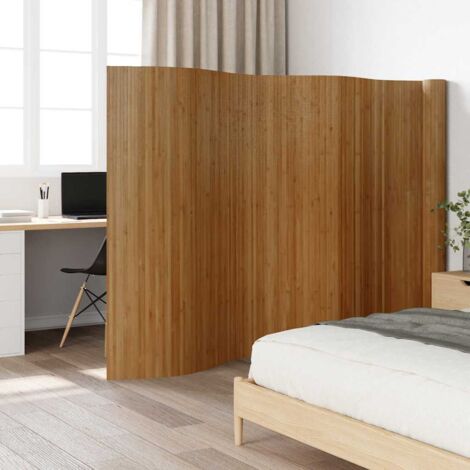 Biombo divisor de bambú marrón ancho 800 cm alto 165 cm