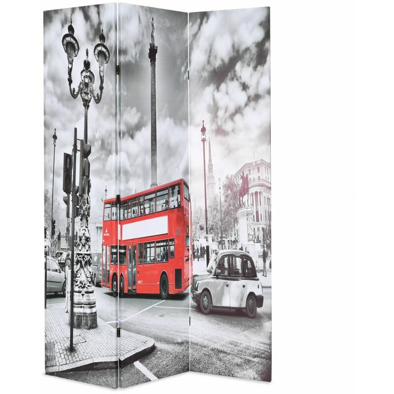 

Happyshopping - Biombo divisor plegable 120x170 cm bus Londres blanco y negro