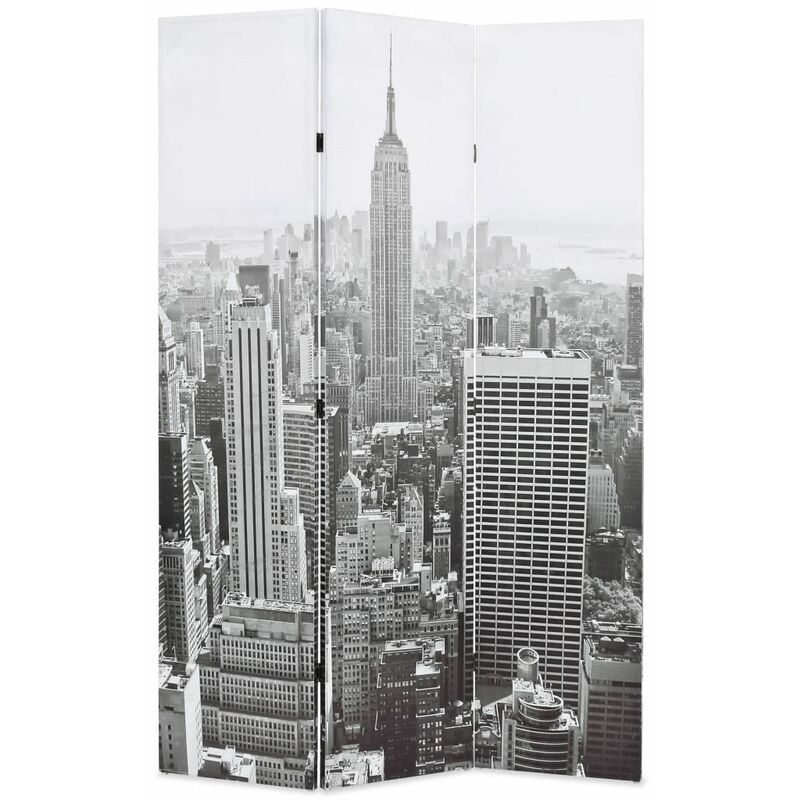 

Biombo divisor plegable 120x170 cm Nueva York blanco y negro