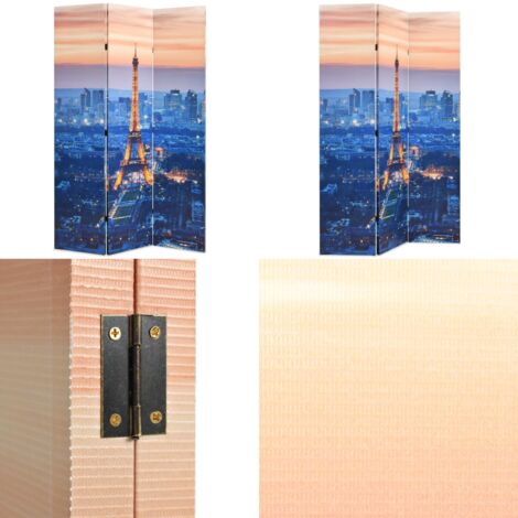 Biombo divisor plegable 120x170 cm París de noche - Separador de ambientes - Biombo plegable