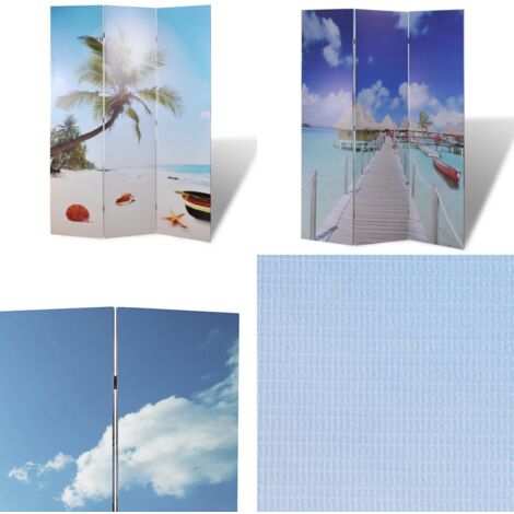 Biombo divisor plegable 120x170 cm playa - Biombo plegable - Biombo playa