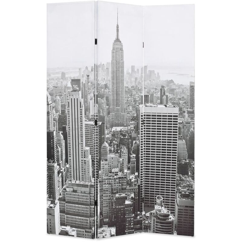 

Biombo divisor plegable 120x170 cm Nueva York blanco y negro - Multicolor - Vidaxl