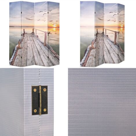 Biombo divisor plegable 160x170 cm lago - Separador de ambientes - Biombo plegable