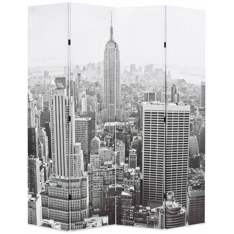 

Biombo divisor plegable 160x170 cm Nueva York blanco y negro