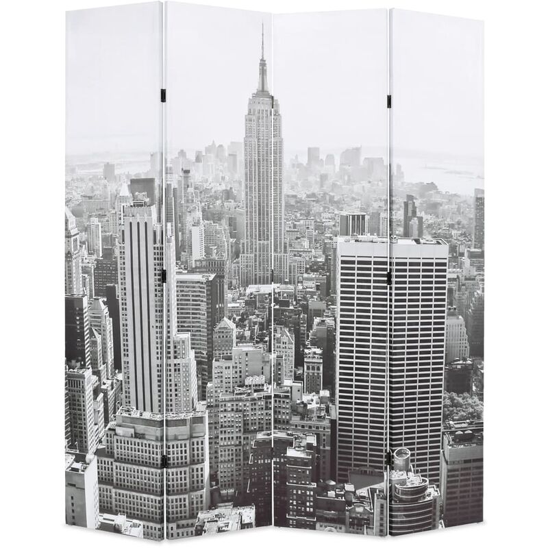 

Biombo divisor plegable 160x170 cm Nueva York blanco y negro - Multicolor