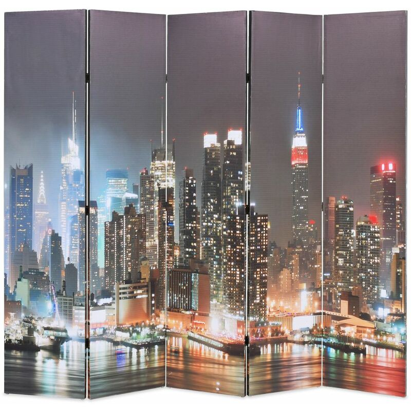 

Happyshopping - Biombo divisor plegable 200x170 cm Nueva York de noche
