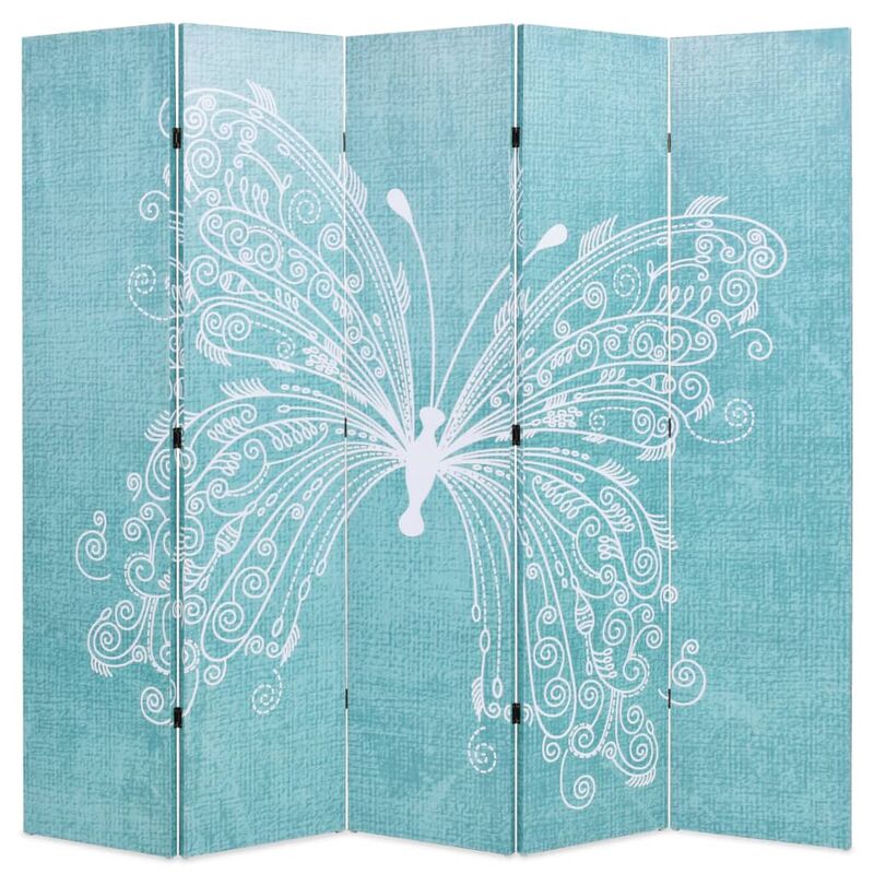 

Biombo divisor plegable 200x170 cm mariposa azul - Azul - Vidaxl