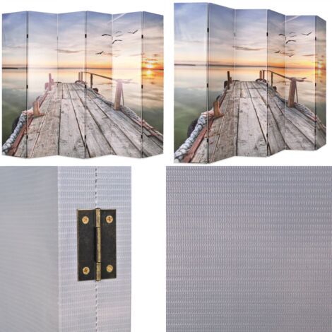 Biombo divisor plegable 228x170 cm lago - Separador de ambientes - Biombo plegable