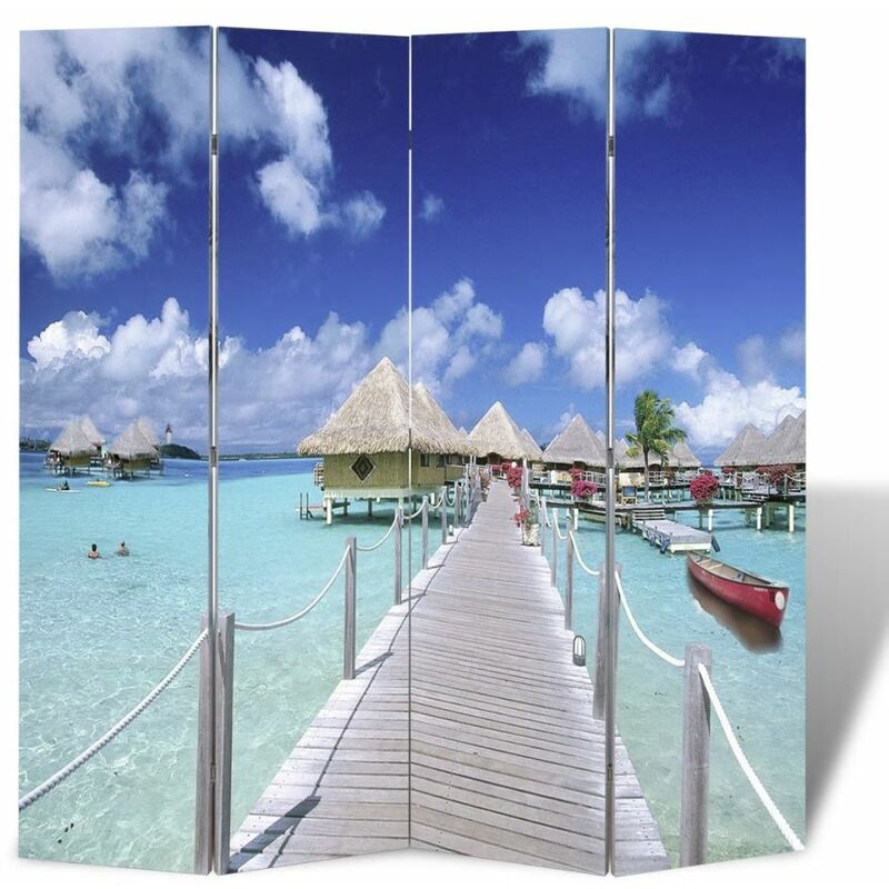 

Happyshopping - Biombo divisor plegable diseno playa 160x170 cm