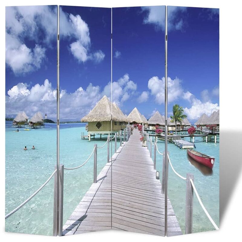 

Biombo divisor plegable diseño playa 160x170 cm - Multicolor
