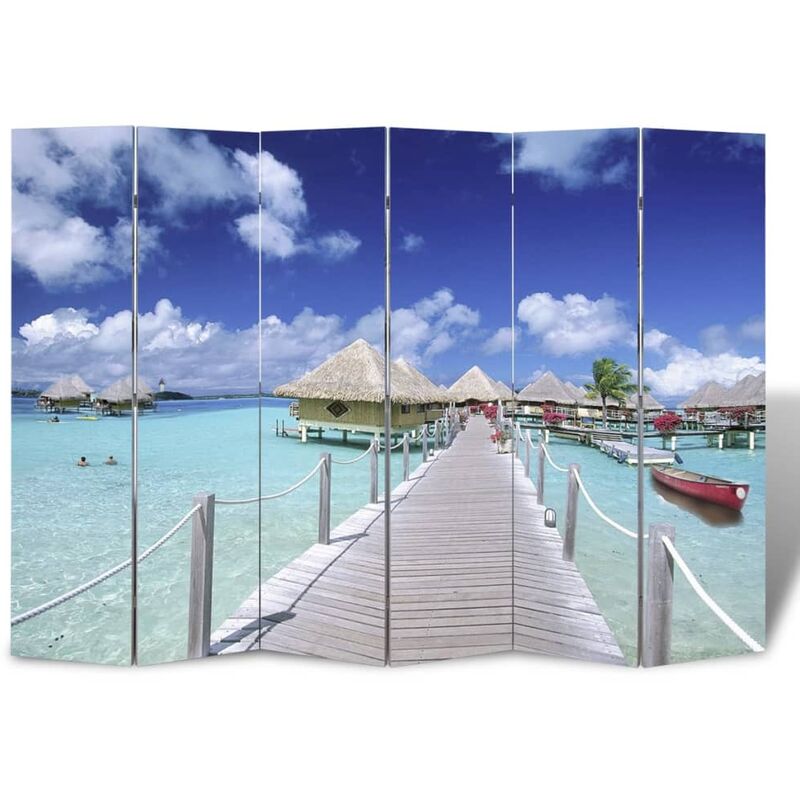 

Biombo divisor plegable Playa 240x170 cm - Multicolor