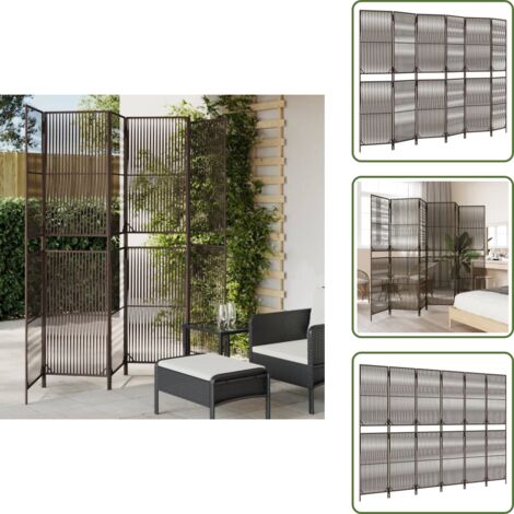 Biombo exterior - vidaXL Biombo de 6 paneles ratán sintético marrón - Biombo para dormitorio