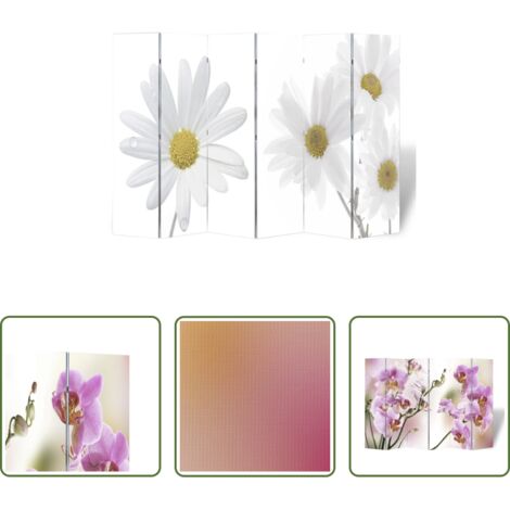 Biombo flores -  Biombo divisor plegable 217x170 cm flores
